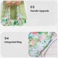 Bolsa de Compras Ligera de Nailon 210D con Estampados Bonitos, Bolsas de Compras Plegables de Gran Capacidad, Logotipo Personalizado al por Mayor