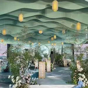 LANJO Cortinas de Techo Onduladas Coloridas, Cortinas de Hilo que se Mueven con el Viento para Decoración de Salones de Bodas y Cumpleaños - Product Image 3