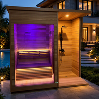 Sauna extérieur multi-personnes étanche en promotion avec douche séparée et pelle à sauna pour spa domestique et commercial