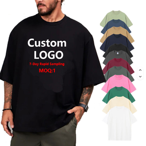 High Quality 100% Cotton Oversized Heavy Tshirt Custom Printing Heavyweight T Shirt <strong>Plain</strong> Blank Men's T-shirt for Unisex - Product Image 1