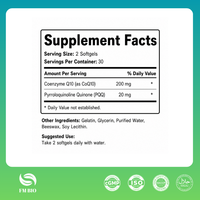 Capsules dures végétariennes CoQ10 PQQ, antioxydant végétal, nutrition cellulaire, confort cardiaque quotidien, maintien de l'énergie, complément pour adultes