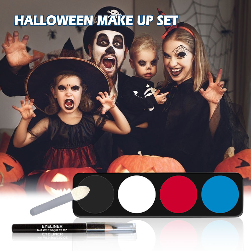 Pintura facial Horror Tema Festa de Halloween Conjunto de Maquiagem com  Delineador Maquiagem 4 Cores Corpo Arte Da Pintura Pintura Palette Make Up  Kit| Alibaba.com, image size:1000x1000