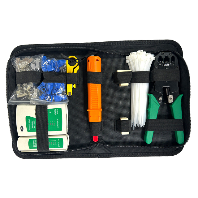 Ethernet Repair Crimping Tool Modular Plug Set Cat5e Cat6 8P 6P RJ45 RJ11 RJ12 LAN Cable Tester Network Tool Kit