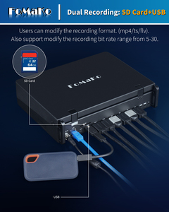 Fomako 4K HDMI video Mixer Switcher 10.1 inch FHD màn hình LCD, 5-kênh Switcher, 4K 60 fps đầu vào, 1080p 60fps đầu ra, M5 - Product Image 4