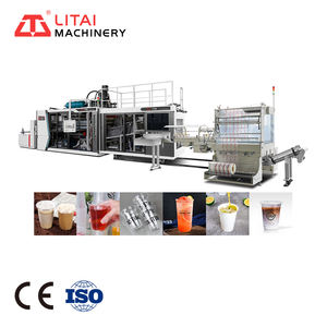 Stampo inclinabile completamente automatico Ps vetro di plastica latte tazza di produzione di formatrice macchina con conteggio e imballaggio - Product Image 1