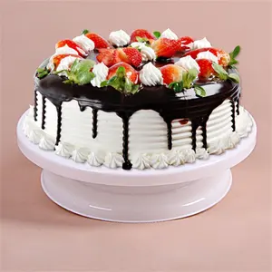 बिमर्ट केक टर्नटेबल प्लास्टिक रोटिंग केक तैयार करने वाले काले सफेद नीले गुलाबी केक स्टैंड