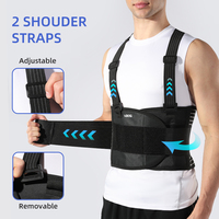 Ceinture de soutien lombaire VBOSi 1 pièce, 2 bretelles amovibles, 4 baleines de soutien, soutien respirant pour l'entraînement en salle de sport, hommes femmes