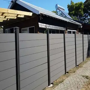 Paneles de valla de WPC compuestos de madera para jardín al aire libre decorativos de privacidad gris