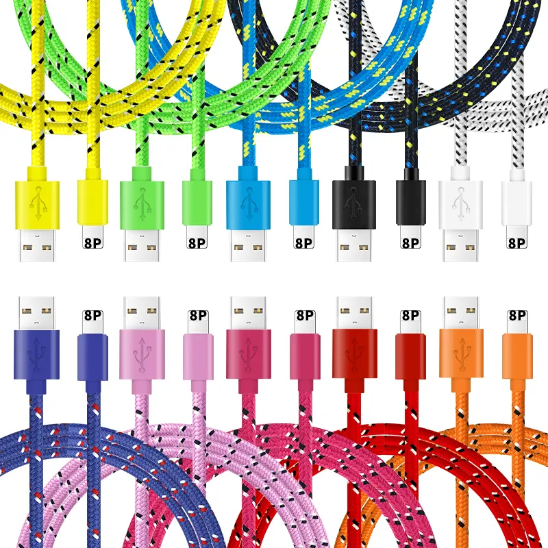 Fast Charging Cord Nylon Braided USB 8Pin Durable Data Cable For iPhone 11 Pro X Xs Max XR