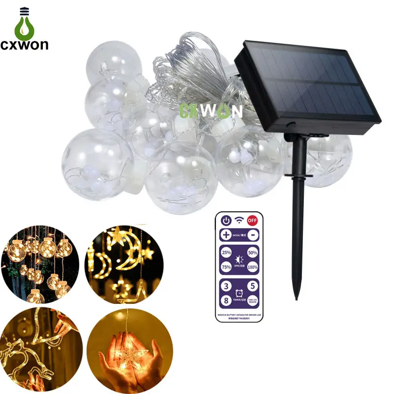 Outdoors Solar String Light 200LED 8 Modes Solar Lamp Waterproof for Gardens Wedding Party Valentines Christmas Tree Homes