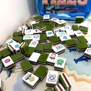 New Design Olive Green American Drake Mahjong Tile Set AcrylicTravel <b>Entertainment</b> American Design Mahjong Tiles for Table Game - Product Image 2