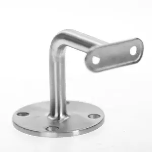 Brushed Chrome Finish to Support Hand Rail Stainless Steel L Bracket for Stairs and Railings