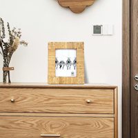 Cadre photo en rotin naturel fait main, écologique, avec logo personnalisé, provenance Chine, meilleur prix pour la vente en gros, haute qualité