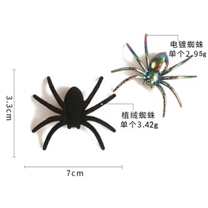 Halloween <b>Spider</b> Decorations 7cm Black And Iridescent <b>Plastic</b> Reusable Indoor Props For Party Venue Setup - Product Image 1