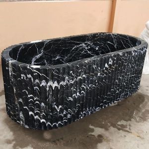 Baignoire italienne moderne classique autoportante en pierre naturelle Baignoire Napoléon en marbre noir pour salle <span class=keywords><strong>de</strong></span> <span class=keywords><strong>bain</strong></span> à vendre - Product Image 2