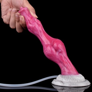 Silicone Squirting Penis With Sucker Fantasy Wolf Knot Ejaculation <b>Dildo</b> Anal Beads Spray Liquid Sex Toys for Women - Product Image 4