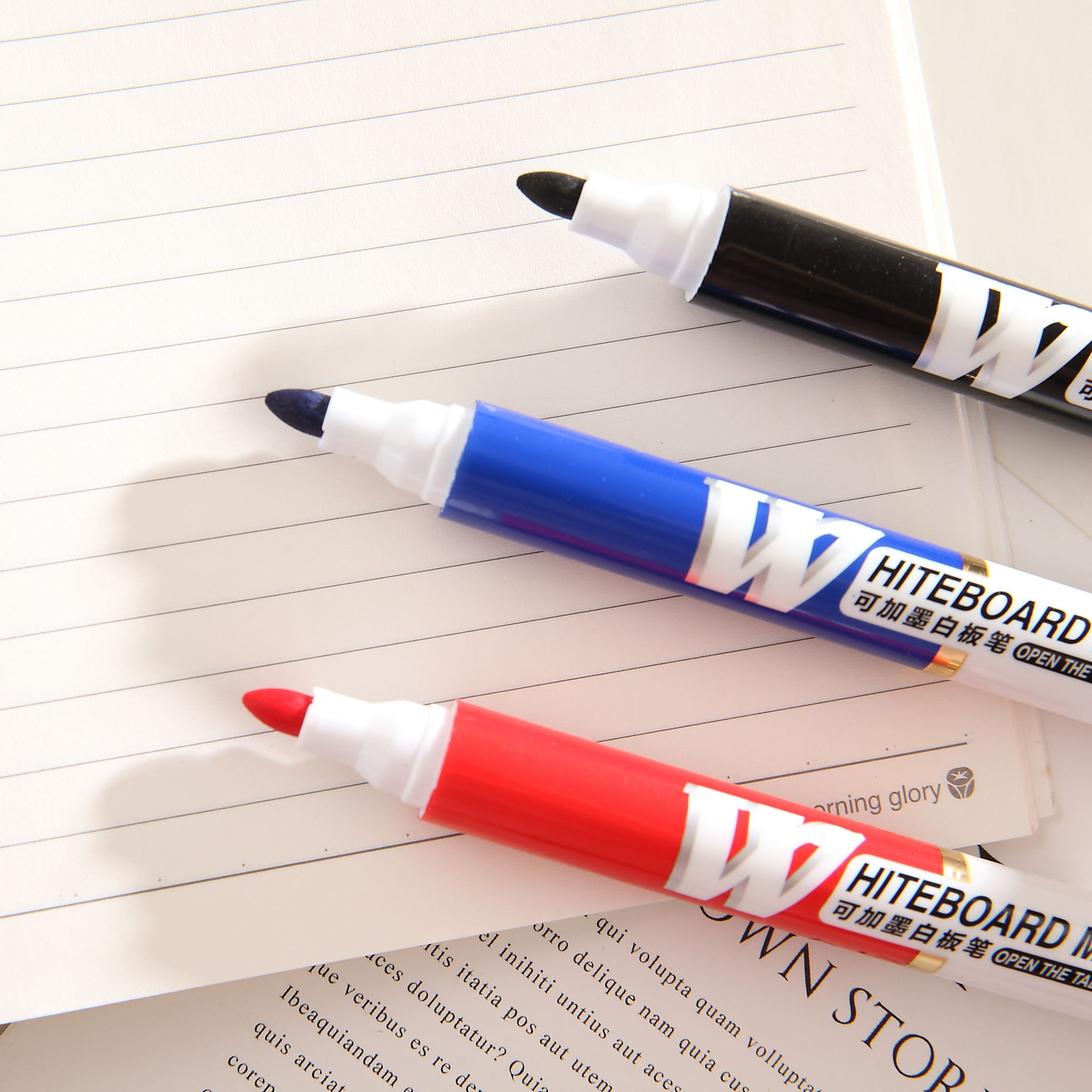 Refillable Whiteboard Marker Pen School Office Supply Dry Easy Erasable Non Toxic Black White Board Marker