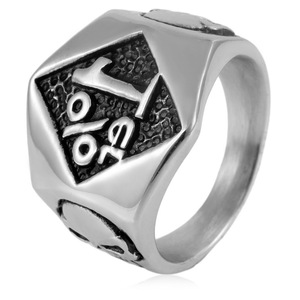 yunnique Men's <b>Titanium</b> Steel Skull <b>Ring</b> Geometric Design Gold Accents Punk Style Fashion Jewelry Gift - Product Image 4