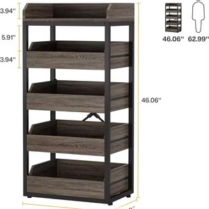 Modern minimalist wooden home <b>vegetable</b> rack, snack display rack, supermarket shelf, kitchen shelf - Product Image 5