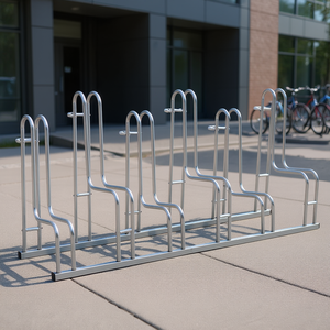 Porte-vélos autoportant en acier galvanisé pour 6 vélos, support de rangement au sol - Product Image 2
