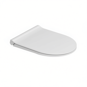 Tapa de inodoro redonda y delgada Mirto, color blanco, cierre suave - Product Image 2