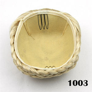 Chignon tressé élégant en cheveux synthétiques à clipser, accessoire de <span class=keywords><strong>coiffure</strong></span> pour mariée - Product Image 2