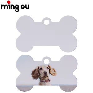 Médailles pour chien Double face, lot de 100 pièces, impression par Sublimation, en aluminium, pour animaux de compagnie, DIY