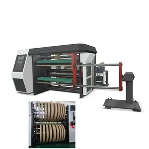 Yüksek kalite çin ucuz 1300mm geniş yüksek hızlı Jumbo rulo makaraları kağıt filmi dilme sarma makinası