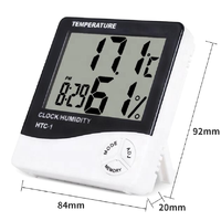Intérieur grand écran LCD électronique température humidité thermomètre numérique Station météo réveil HTC-1