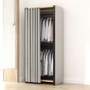 简单组装钢架结构布衣柜坚固耐用的储物柜，适合家庭卧室或小公寓使用 - Product Image 3
