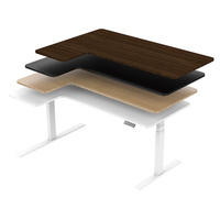 Bureau d'angle en forme de L, bureau intelligent électrique ergonomique, tables d'ordinateur réglables en hauteur, cadre de bureau à double moteur