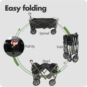Garden Folding Carry Trolley <strong>Foldable</strong> Utility Heavy Duty Camping <strong>Beach</strong> Cart Collapsible Kids Outdoor Stroller <strong>Wagon</strong> FW80B - Product Image 2