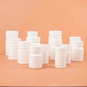 Custom Support Empty Medical Plastic White Pill Bottle For Capsule Packaging