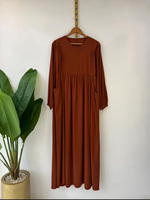 Robe longue modeste en mousseline double couche à manches volantées de haute qualité, vêtement islamique de Dubaï, Abaya fluide