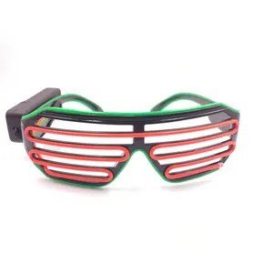 Kostüm partisi iyilik deklanşör tel Neon Rave gözlük kablosuz parlak LED gözlük yanıp sönen güneş gözlüğü