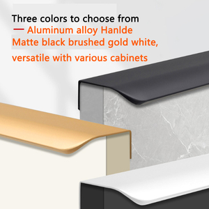 Puxadores de Alumínio Dourados para Cozinha, Tipo Oculto, Puxadores de Porta de Armário em Estilo Minimalista Moderno - Product Image 1