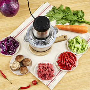 Picadora de cocina para el hogar, picadora de alimentos, picadora de carne pequeña y barata de acero inoxidable, picadora de carne eléctrica automática de 2L y 3L a la venta - Product Image 4