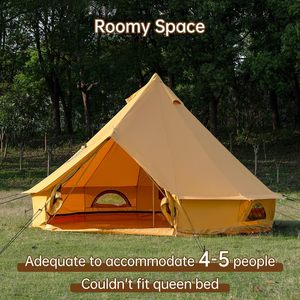Carpa Yurt de Lujo para Acampar al Aire Libre de 4 Metros, Impermeable, para 3000 mm de Lluvia, 4 Estaciones, Oxford, para 4-8 Personas, Una Habitación, Triple Capa - Product Image 3