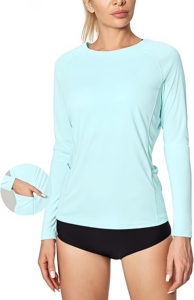 Camiseta de Protección Solar <span class=keywords><strong>para</strong></span> Mujer, Manga Larga, UPF 50, Protección UV, Secado Rápido, Transpirable, 100% Poliéster, Impresión Serigráfica, <span class=keywords><strong>para</strong></span> Natación y Pesca - Product Image 2