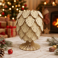 Lampe de table en bois en forme de feuille de Monstera, DIY, découpe laser, lampe de bureau en bois pour chambre à coucher, salon, décoration intérieure, cadeau de pendaison de crémaillère