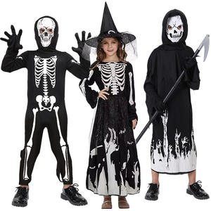 Combinaison de cosplay Grim Reaper Skeleton Phantom <span class=keywords><strong>Ghostface</strong></span> pour enfants filles avec chapeau pour Halloween Carnaval Déguisements Fête Jeu de rôle - Product Image 2