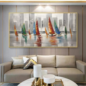 100% dipinto a mano soggiorno decorazione paesaggio tela barca mare immagini tela Wall Art dipinti ad olio <span class=keywords><strong>di</strong></span> <span class=keywords><strong>barche</strong></span> a vela - Product Image 6