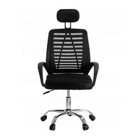 Chaise de bureau moderne à hauteur réglable, chaise pivotante pour ordinateur avec dossier en maille et appui-tête réglable