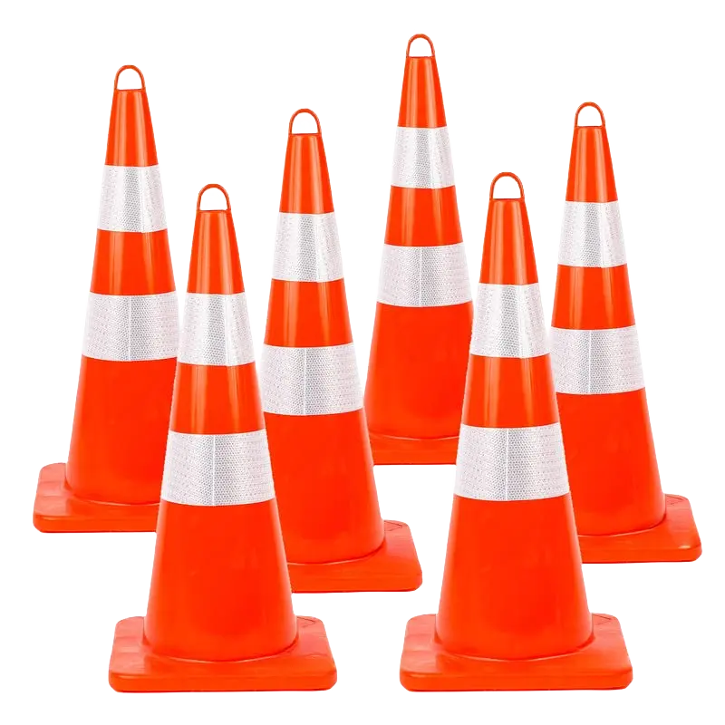 Custom rubber based road Barrier safety cone pink green 28 inch 28" traffic cone with reflective and Used for Traffic Road