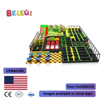 Parc de trampolines intérieur commercial personnalisé avec rembourrage souple, parcours de jeux multiples et équipement de jeu pour centre commercial