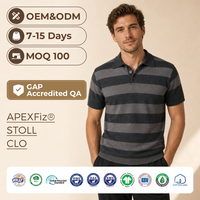 Pull en maille à col polo pour homme avec logo personnalisé, style preppy sport old money, 100% coton biologique OCS