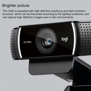Vente en gros <span class=keywords><strong>Webcam</strong></span> de mise au point automatique <span class=keywords><strong>Logitech</strong></span> <span class=keywords><strong>C922</strong></span> <span class=keywords><strong>HD</strong></span> 1080P avec 2 microphones omnidirectionnels Caméra CMOS <span class=keywords><strong>Logitech</strong></span> <span class=keywords><strong>HD</strong></span> - Product Image 2