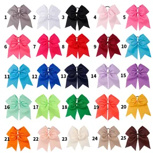 8 Inch Wholesale Elastic Hair Band OEM/ODM Customized Logo Hair Bows Girls Ponytail Holder Cheer Bows