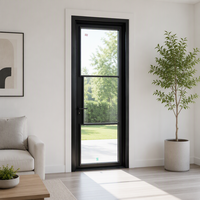 Porte d'entrée extérieure en acier moderne et simple, porte extérieure en acier résistante aux chocs avec finition personnalisée