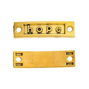 Connecteur rectangulaire en alliage à deux trous avec inscription « Hope » pour bracelets d'amitié motivants - Product Image 4